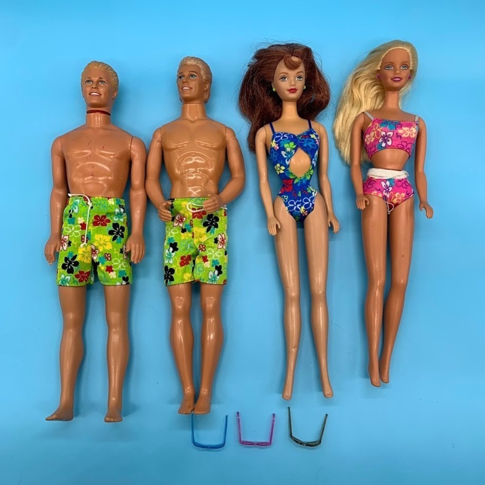 Vintage 1999 Mattel Hawaii‎ Ken #24616 Midge #24617 Barbie #24614 Dolls